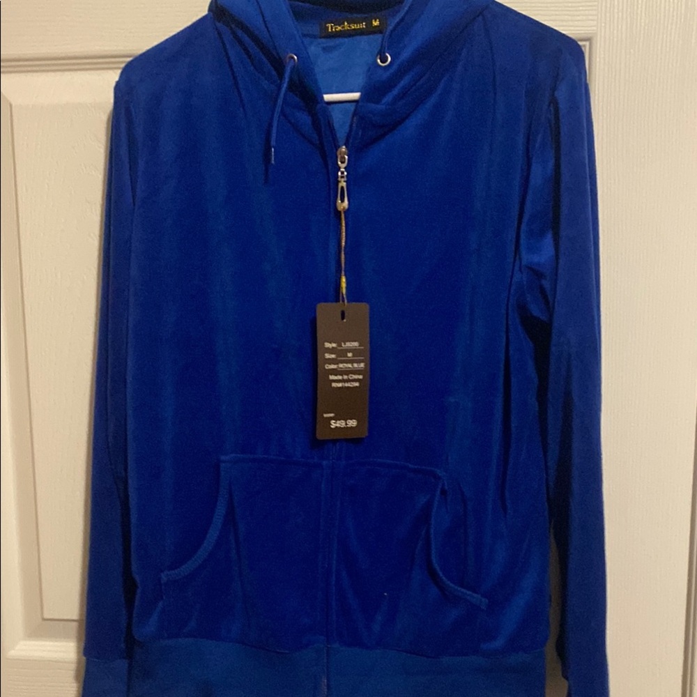 Women's Blue Jacket includes tracksuit bottoms (Blue and Medium)